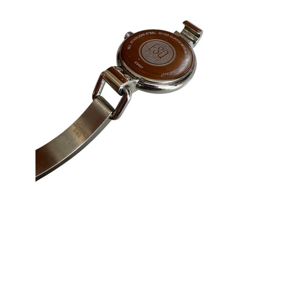 ESQ by Movado Watch E5407 Diamonds SS White MOP Dial Bangle Bracelet - Picture 5 of 6